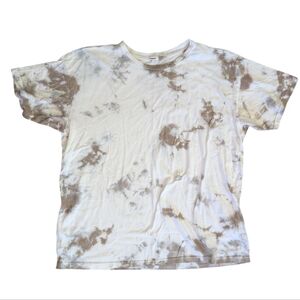 Garage Women’s Brown & Cream Tie-Dye Tee — Short Sleeve,‎ Size XS, Casual